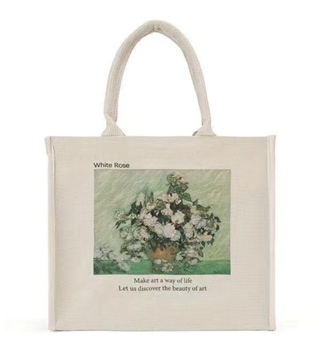 Van gogh white roses canvas - van,