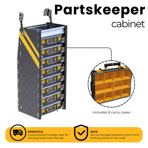 Van partskeeper cabinet with - partskeeper, 8